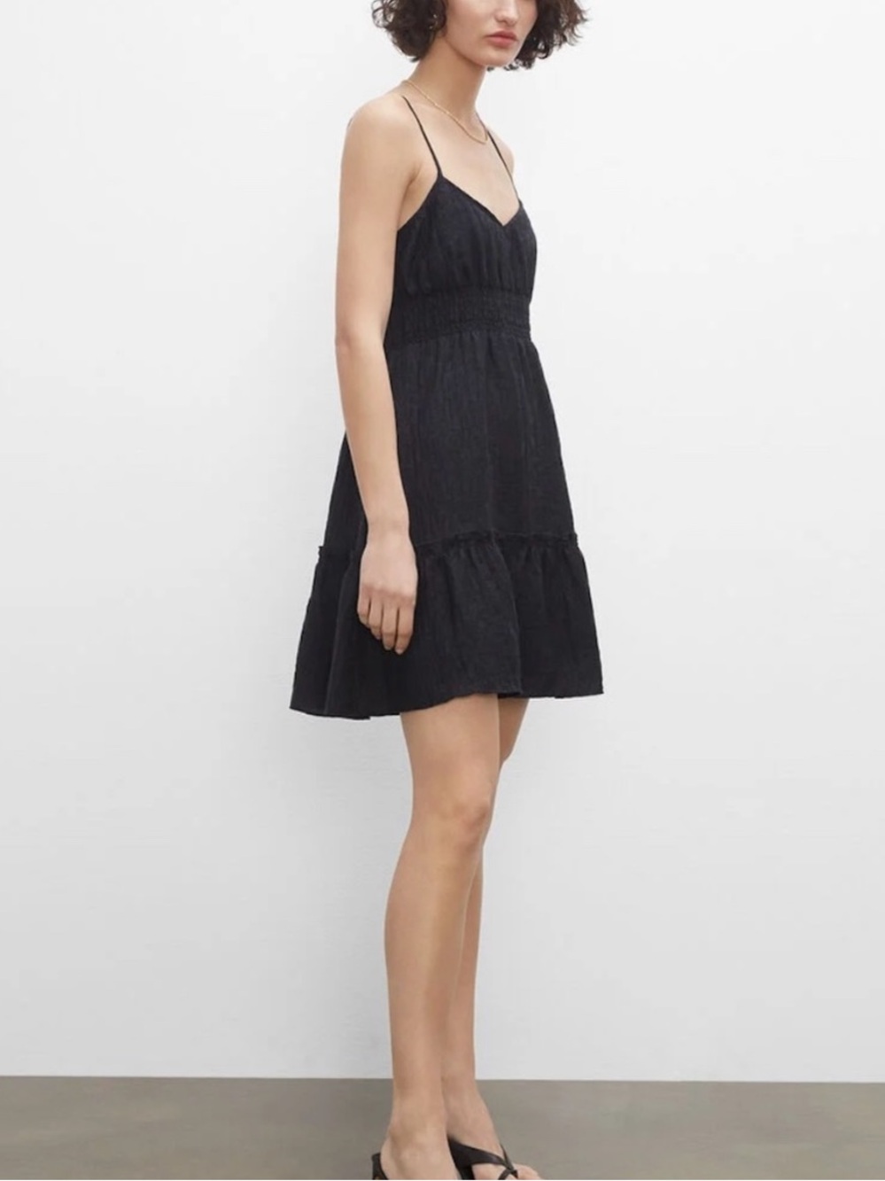 NWOT Club Monaco tiered black mini dress , size 6
